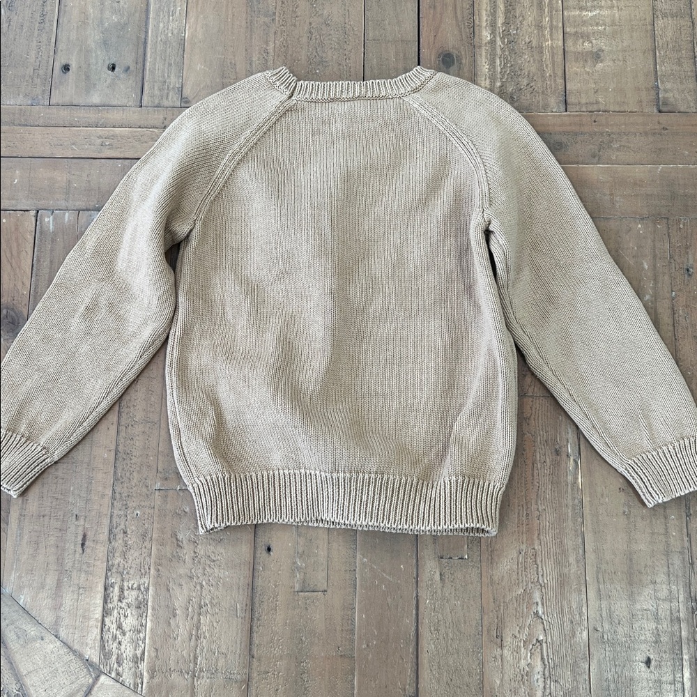 Jamie Kay tan teddy bear appliqué knit sweater kids size 4 unisex - Picture 5 of 5